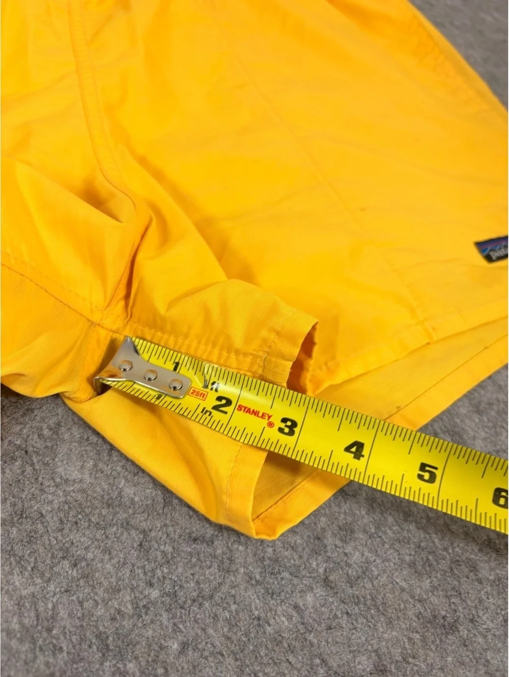 Vintage 80s Patagonia Baggies Shorts Mens L Yellow Outdoor Hiking Made in USA